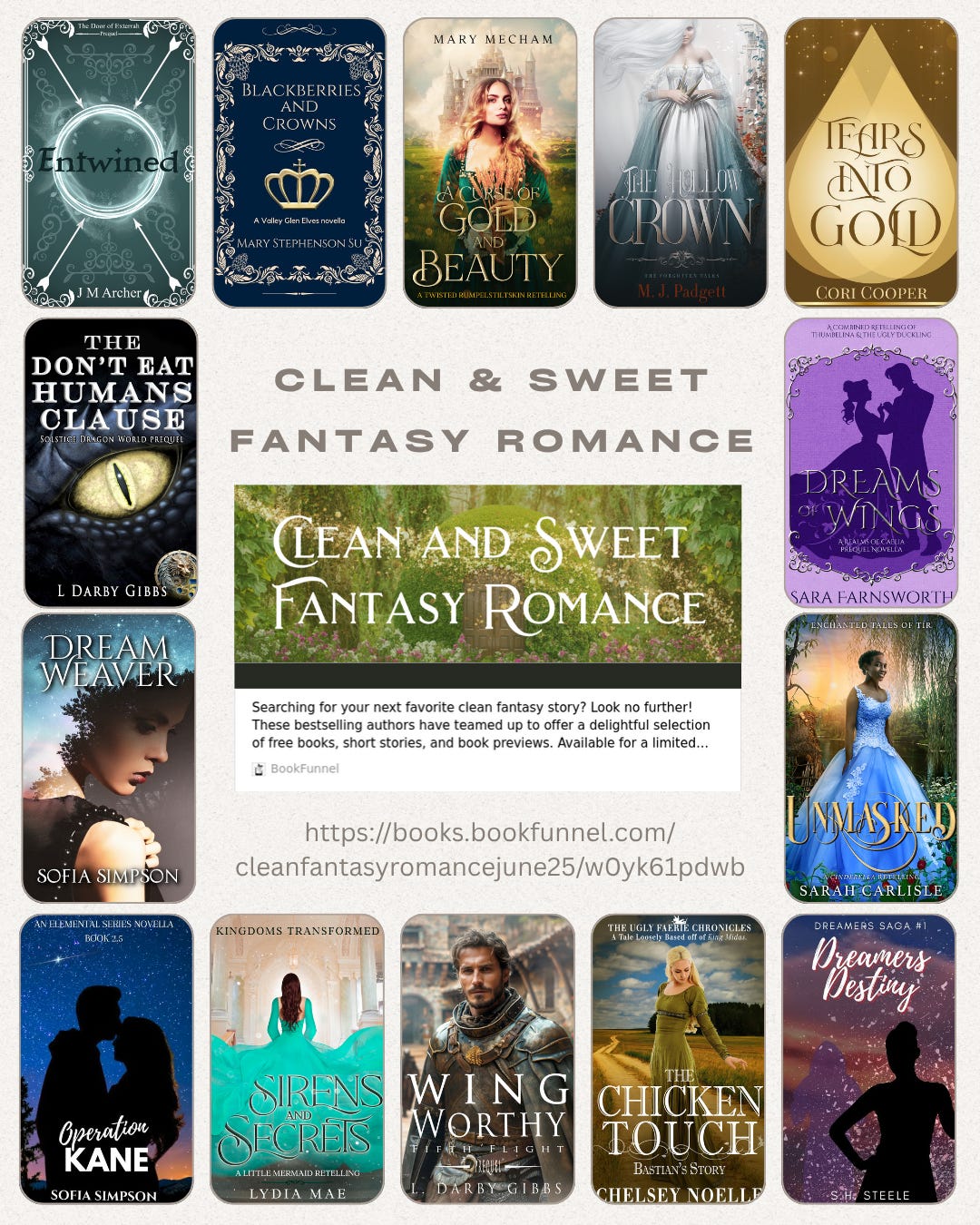 a graphic of clean and sweet fantasy romance books a graphic of clean and sweet fantasy romance books