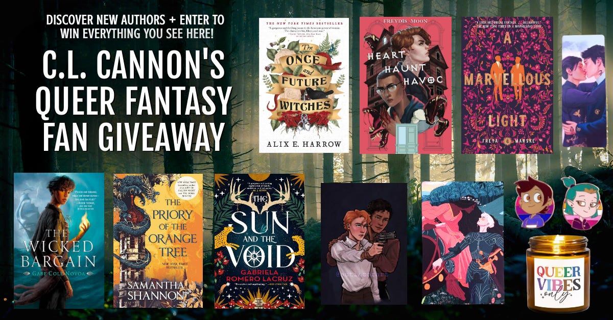 C.L. Cannon's queer fantasy giveaway banner