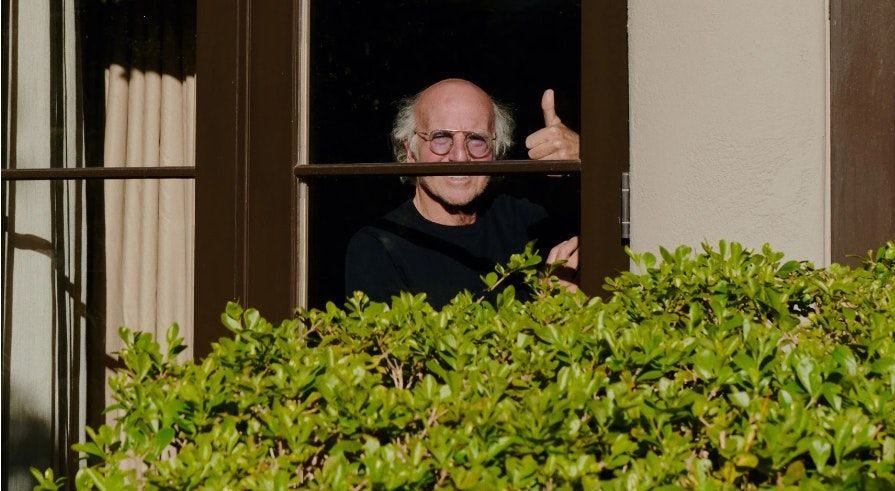 How is Larry David coping with self-isolation?