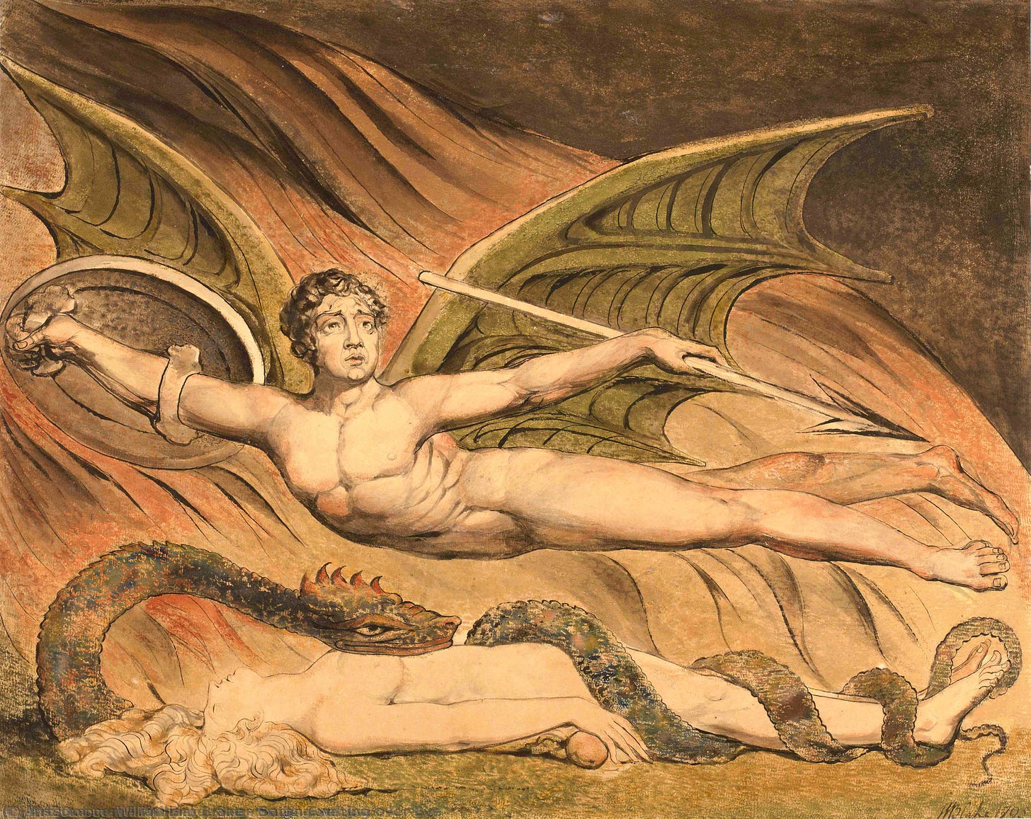 Art Reproductions Satan Exulting over Eve, 1795 by William Blake  (1757-1827, United Kingdom) | ArtsDot.com