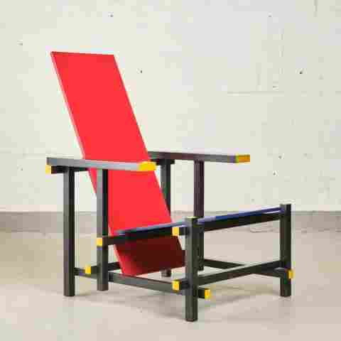 GERRIT RIETVELD 'RED & BLUE' STYLE CHAIR