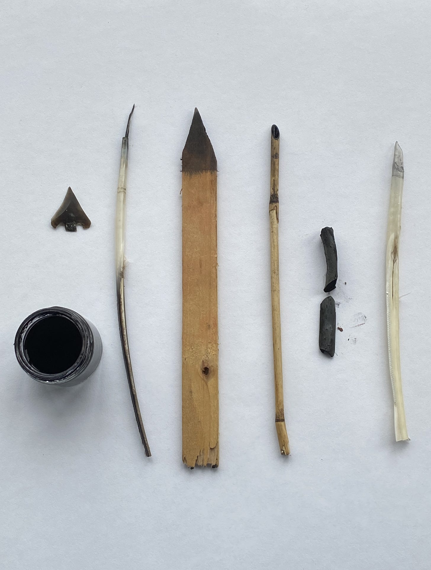 drawing tools and iron gall ink