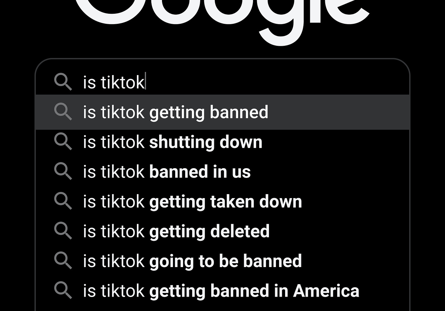 Google Search for Is Tiktok getting banned