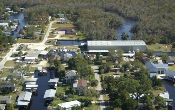 Aerial View of Suwannee, Florida