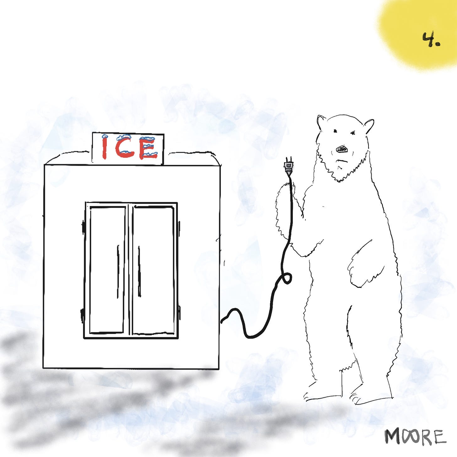 polar bear with plug of ice machine
