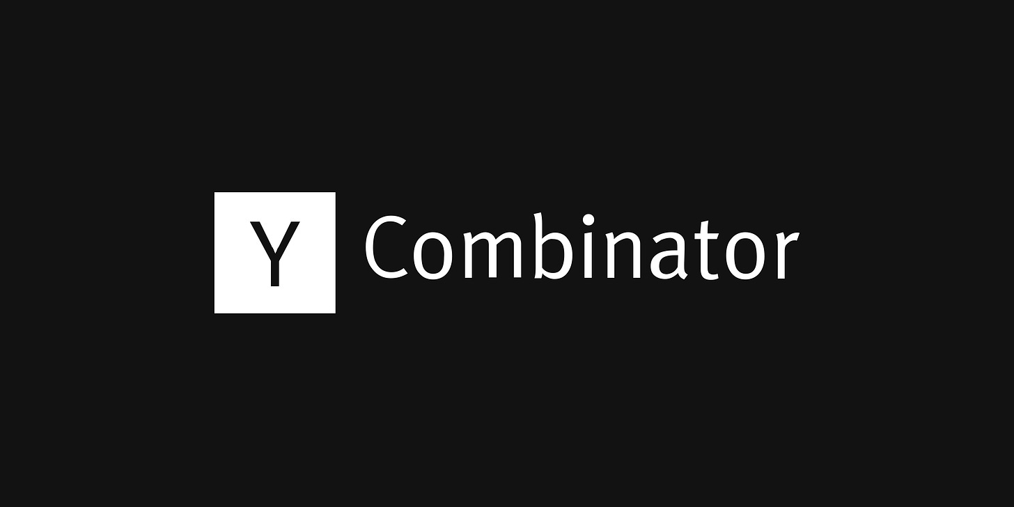 White Y Combinator logo on black background