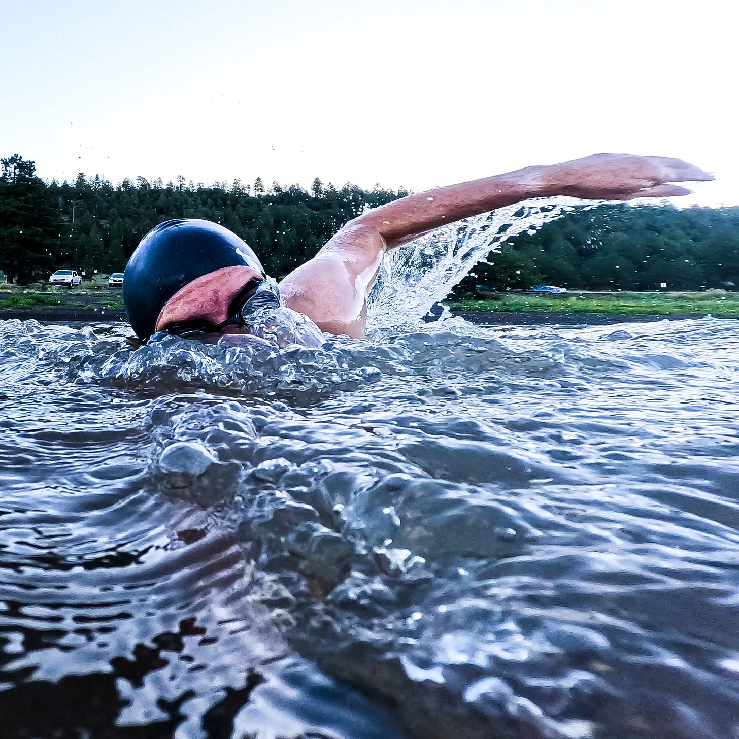 Swimmer Sean Openshaw swims in Lake Mary. Swimmer Sean Openshaw swims in Lake Mary.