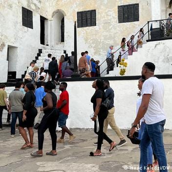 Some tourists at a slave castle in Elmina, Ghana