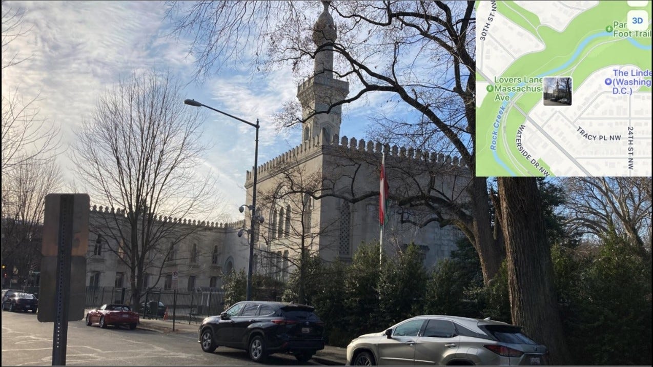 alt= View from Obama security checkpoint in Kalorama, DC (Kelly-taken from street)