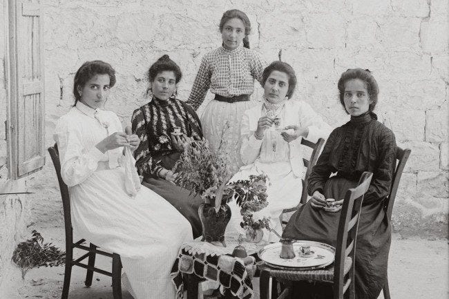 Quds News Network on X: "Archive | #Palestinian women drink coffee sometime  between 1900 and 1920. https://t.co/rMNfJw3rDU" / X