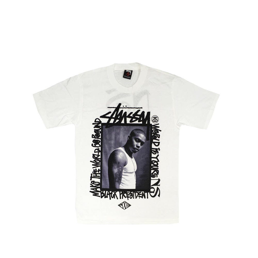 Stussy x Nas White Face Tee Limited Edition SDSC1902155