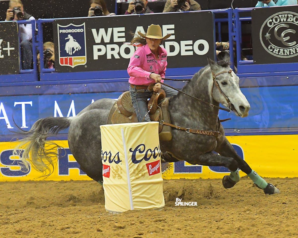 Double Take: Lisa Lockhart and Hailey Kinsel Share the Win in Round Five of  the Wrangler NFR - Barrel Horse News