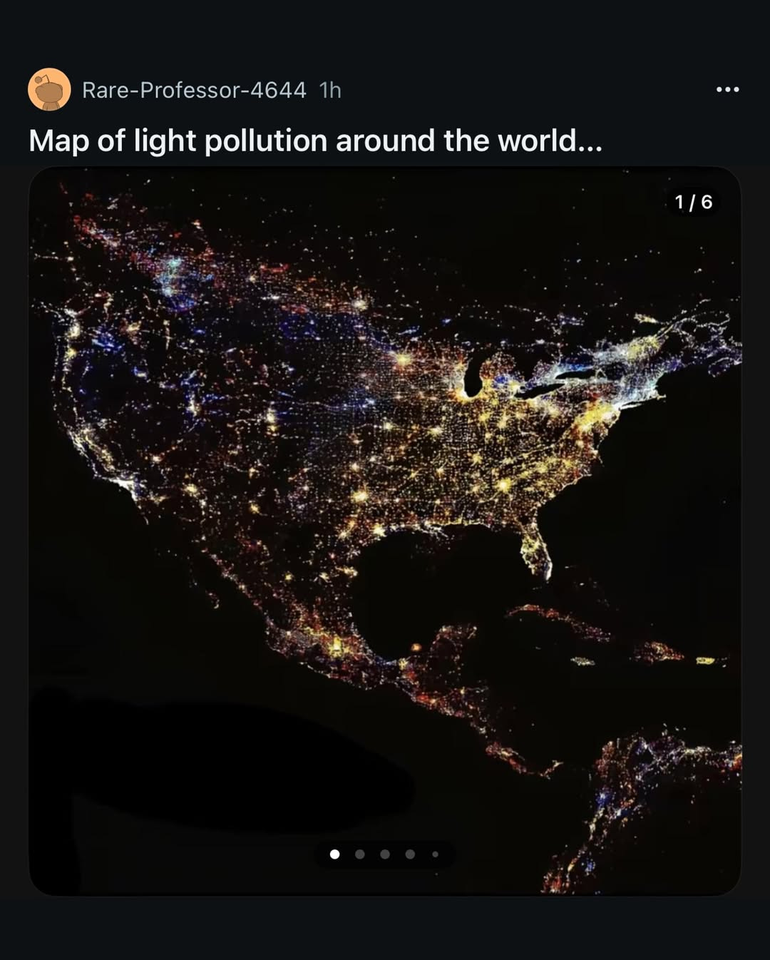 Map of Light Pollution Around the World Map of Light Pollution Around the World