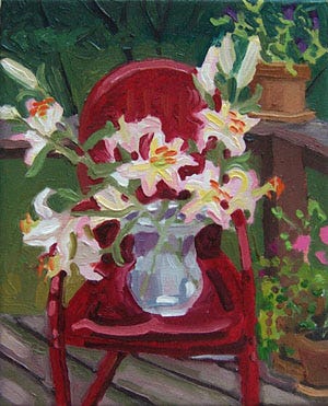 lilies painting by JH Kunstler