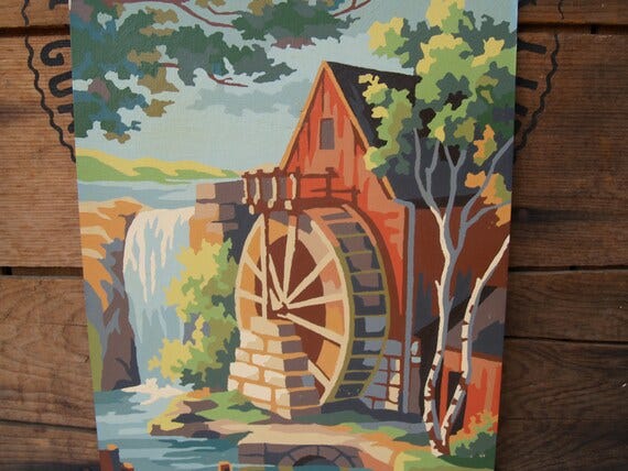 Paint by Number Water Wheel - Etsy
