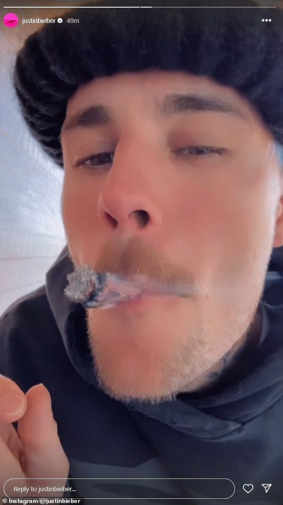 He recently shared a video of himself smoking what appeared to be a joint
