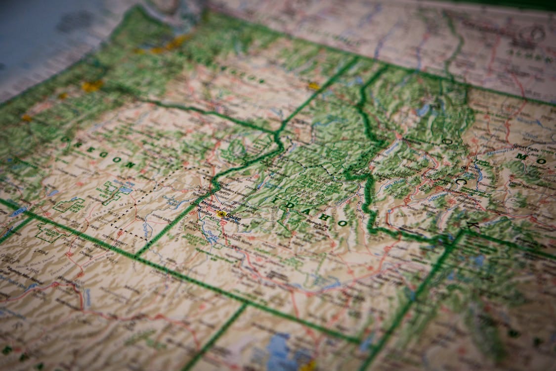 Free Idaho Map Stock Photo