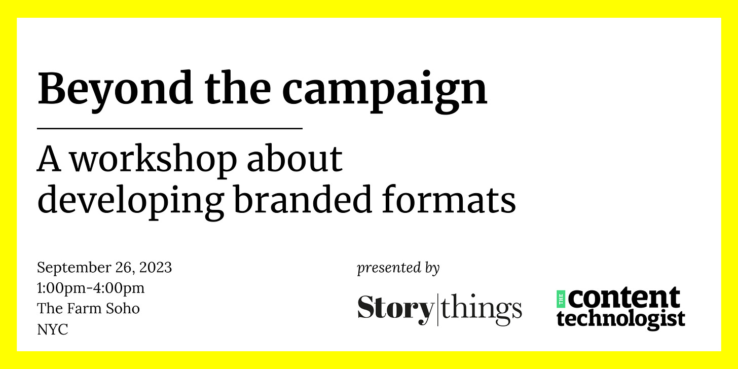 Beyond the campaign: A workshop about developing branded formats