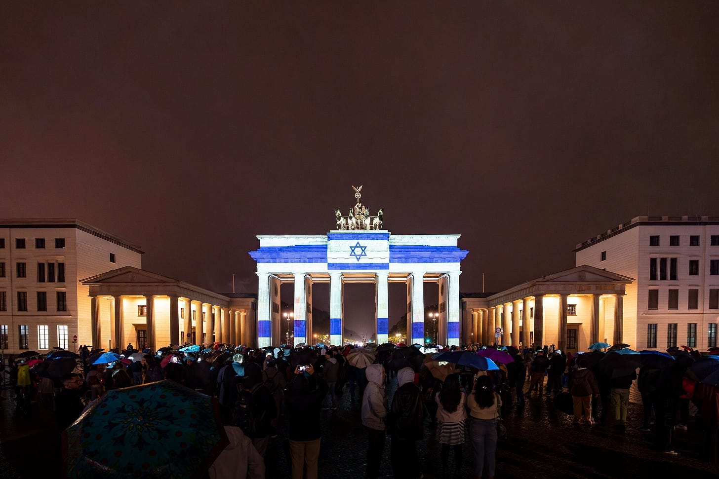 Brandenburg Gate in Berlin lights up with Israeli flag in solidarity | The  Times of Israel