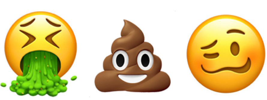 Vomit, poo, crazy 