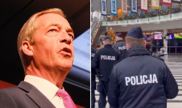 Nigel Farage condemns pro-EU power grab in Poland as he shares video of  cops | Politics | News | Express.co.uk