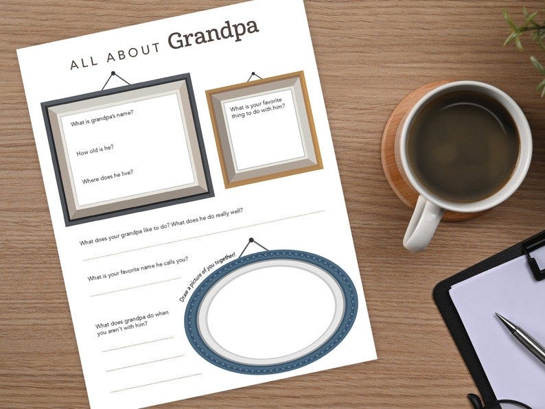 All About Grandpa Interview Printable image 1