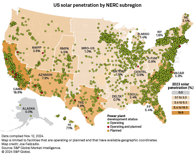 A map of the united states with green and brown dots

Description automatically generated