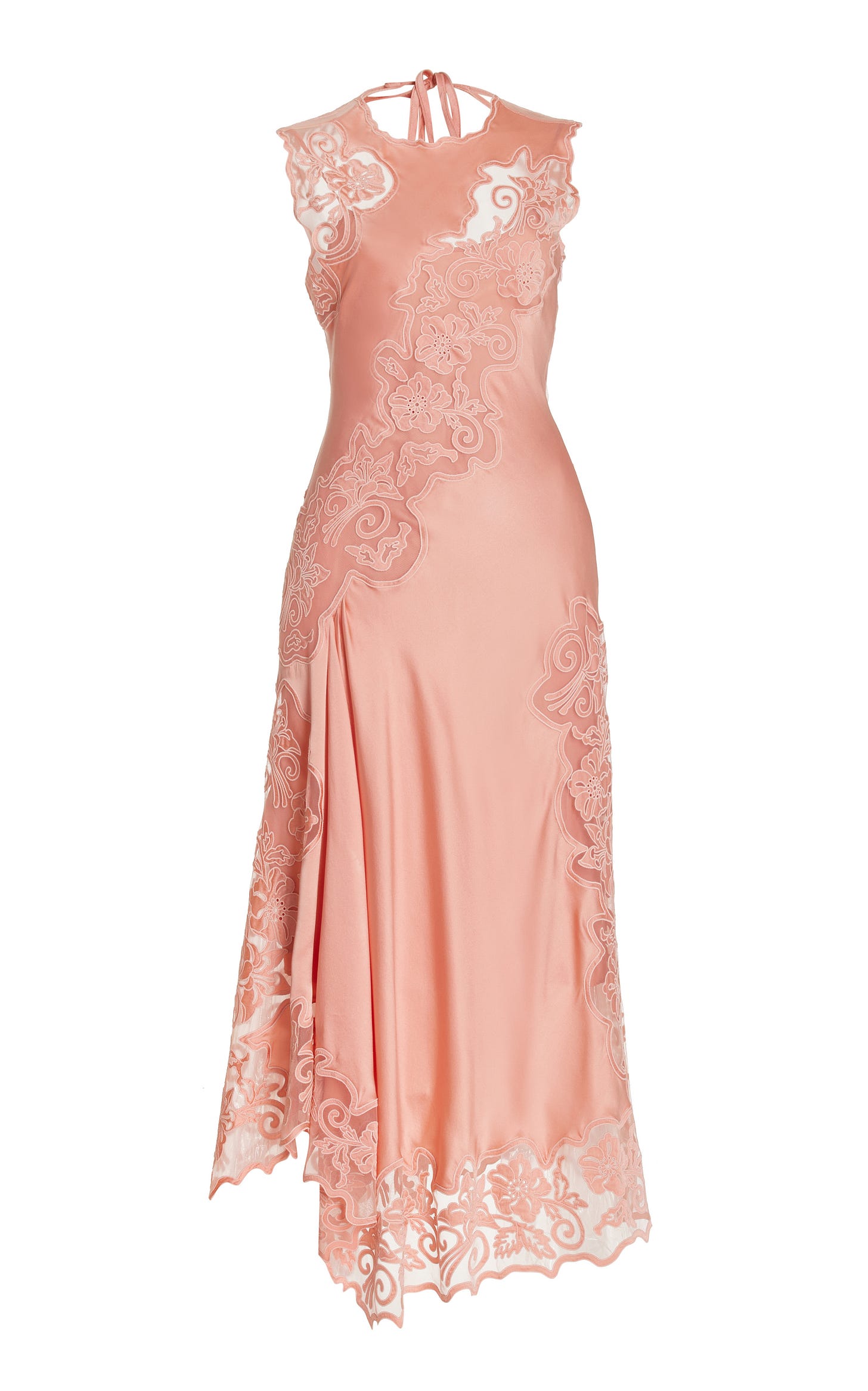 Kaia Lace-Trimmed Silk Midi Dress