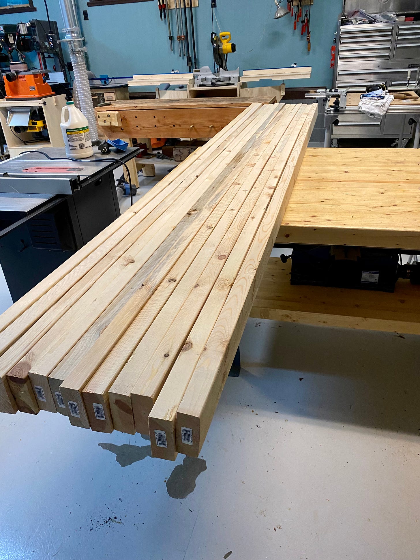2x4s on a workbench