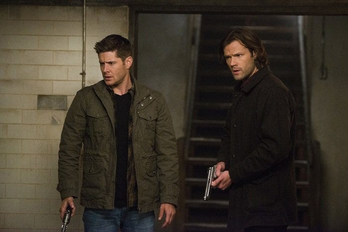 supernatural sam dean winchester with guns memory remains