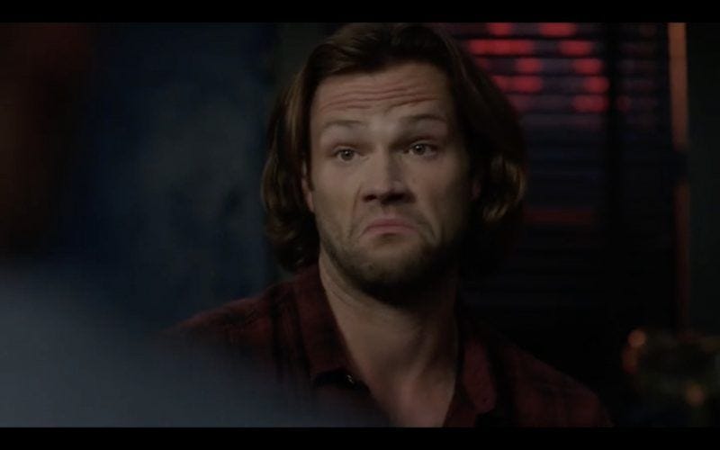 supernatural sam winchester making i dont care face rising son