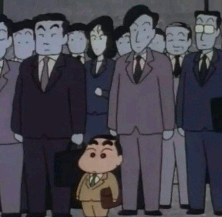 Shinchan at his first job