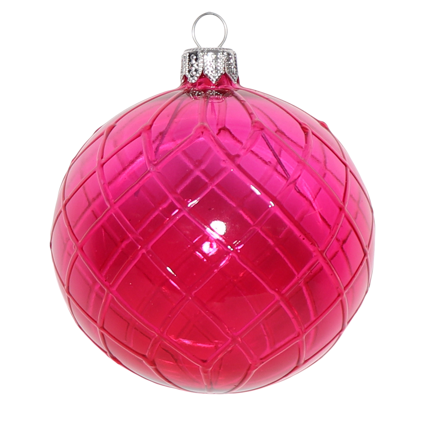 Cut Glass Style Bauble, 8cm Garnet