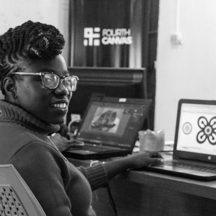 Mary Afolabi, at 4C Studio in Akure, 2017