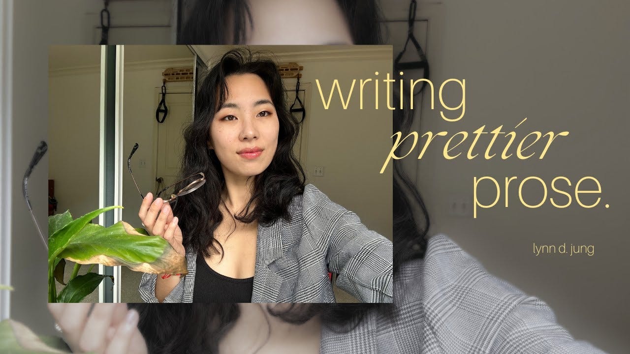 The thumbnail of Lynn D. Jung’s YouTube video “How to Write ‘Prettier’ Prose.”