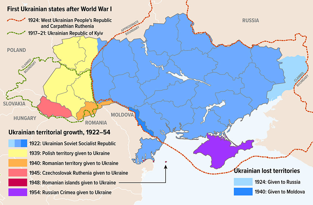 Cambios territoriales de la República Socialista de Ucrania (1922 - 1954)