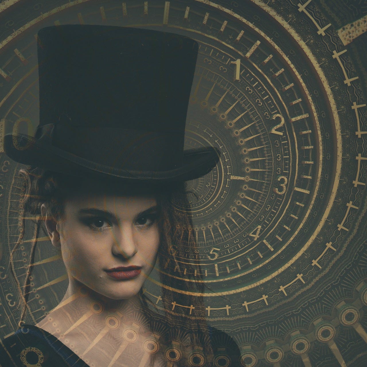 girl magician in top hat