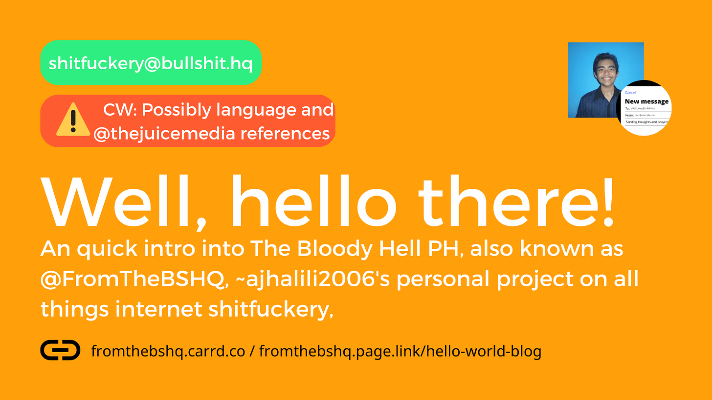 Link preview image made with Canva, with the introductory post originally titled "Well, hello there!" in a yellowish background.