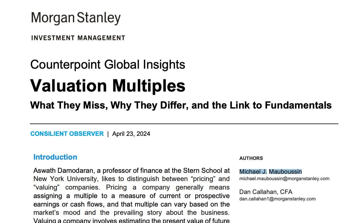 Michael Mauboussin on Valuation Multiples