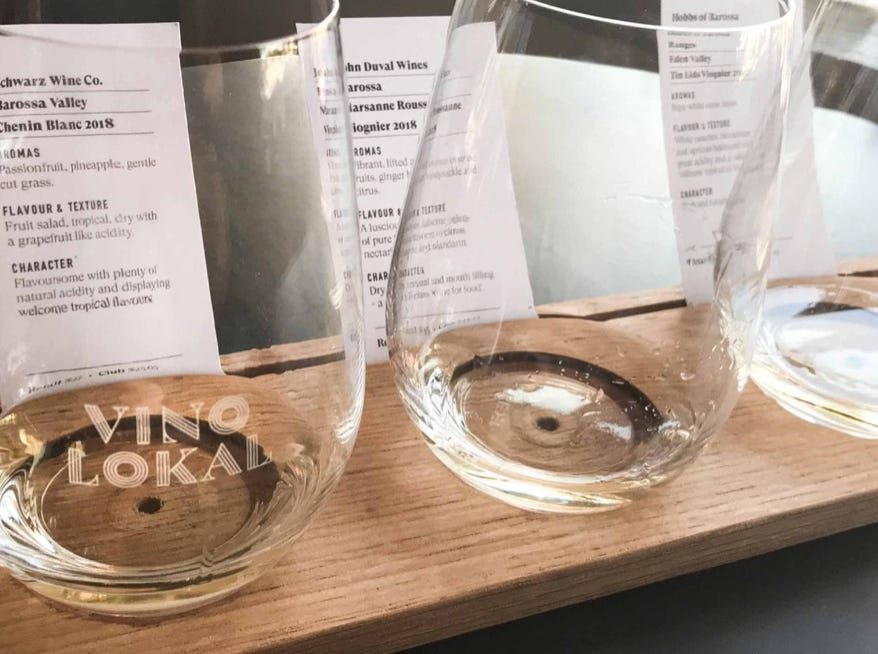 Vino Lokal wine tasting flight