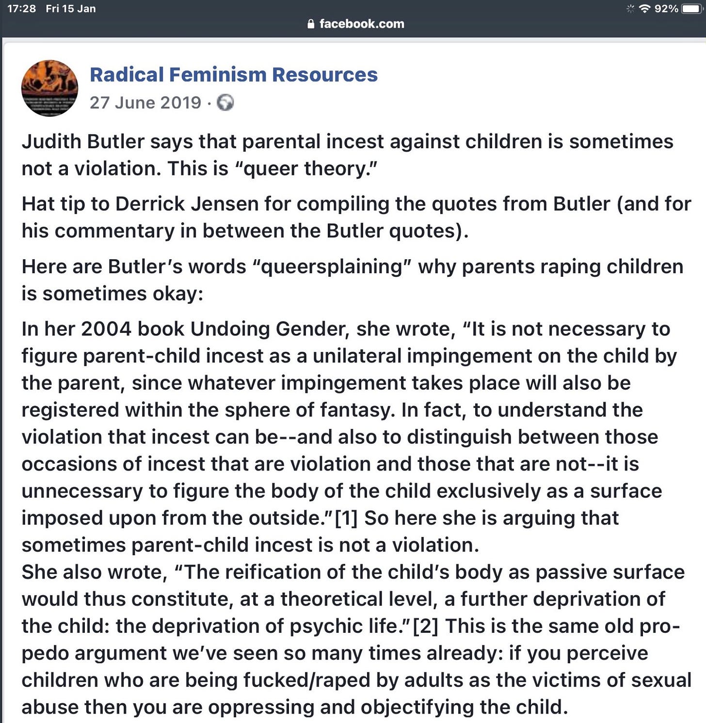 💚🤍💜Hoardosaurus 💚🤍💜 on X: "@ProfAliceS Judith Butler quotes on incest  https://t.co/chK6bW2QGJ" / X