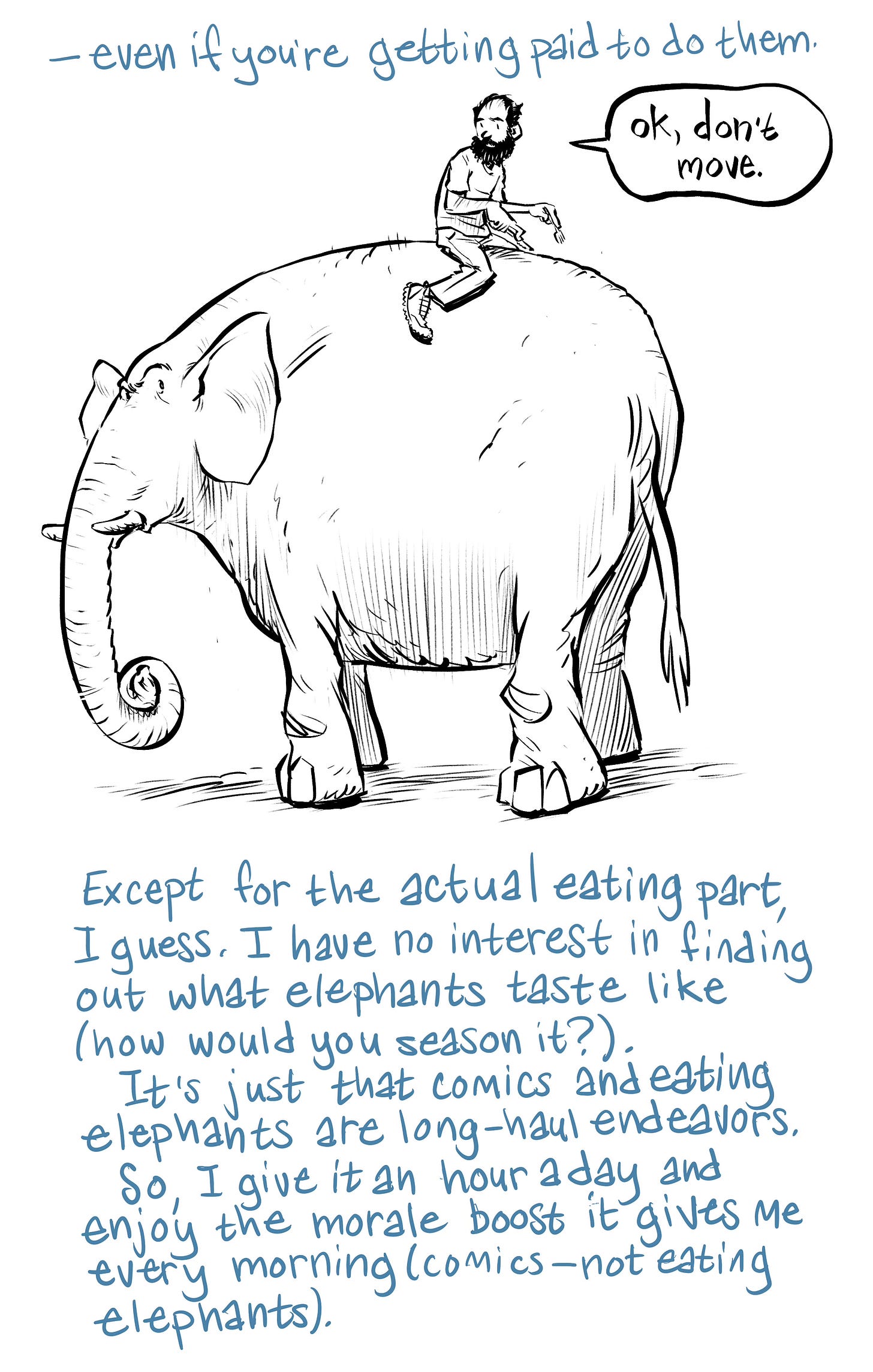 Ryan Claytor eating and elephant comics