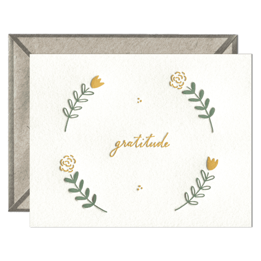 Floral Gratitude Letterpress Greeting Card