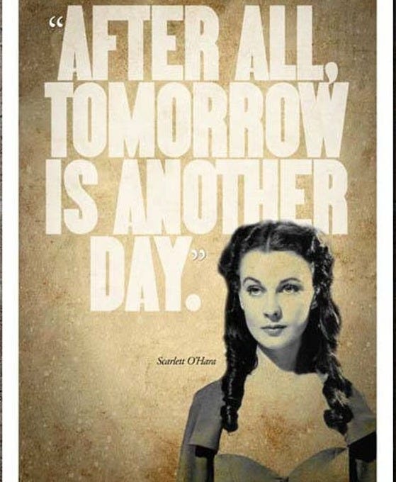 Affiche de citation de Scarlett O'Hara « Demain est un autre jour » Autant en emporte le vent (12 x 18 po.) image 1