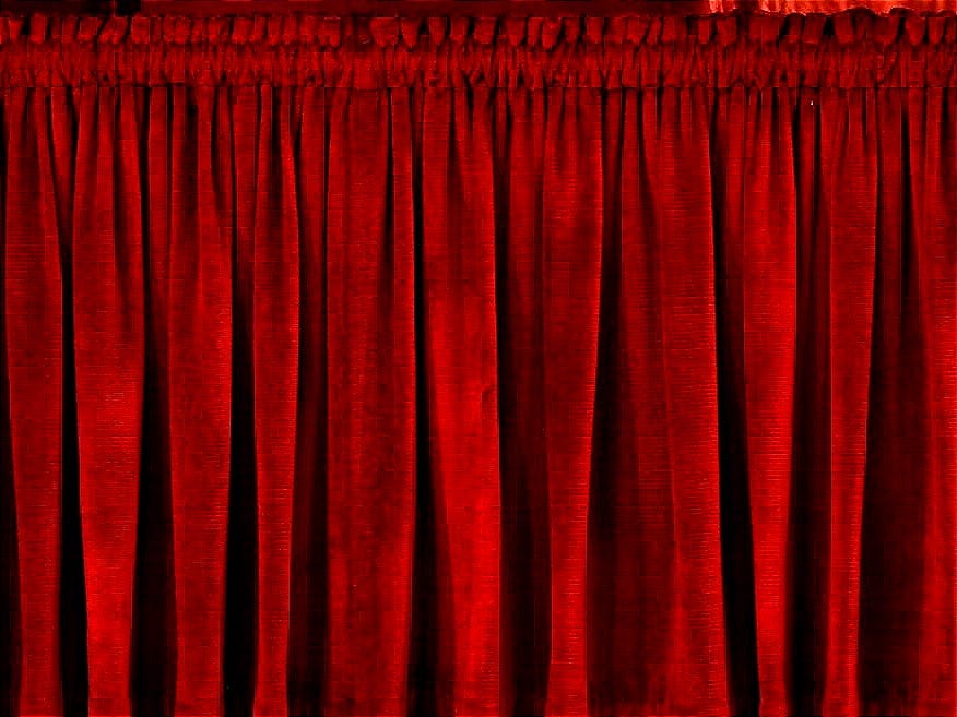 closeup photo of red rod pocket curtain