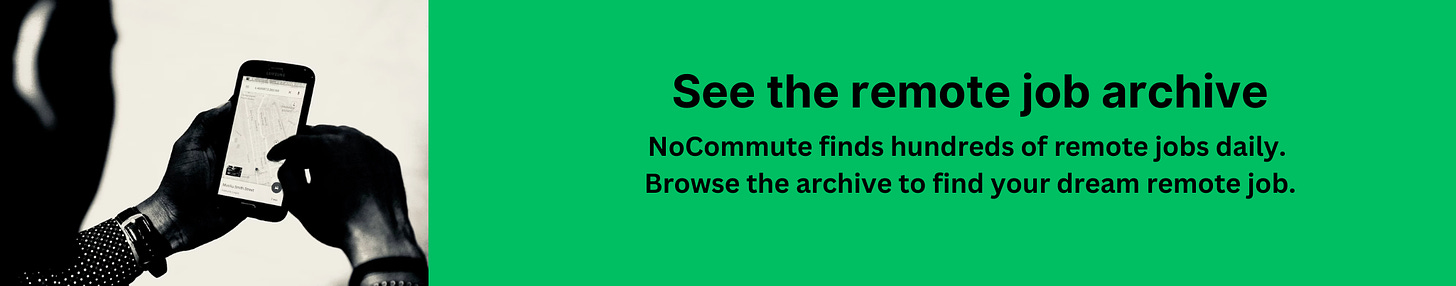 A man on a mobile phone searches the remote job archive on NoCommute, a free daily newsletter for just-posted remote jobs