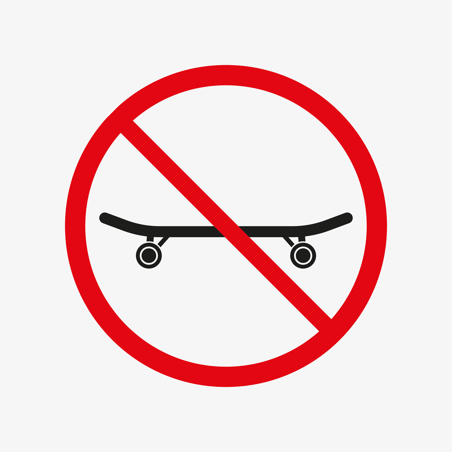 Skateboard ban vector icon. No skateboarding sign isolated on white  background. 5581625 Vector Art at Vecteezy