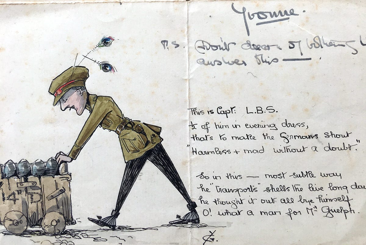Sketch of Leicester Stevens by his sister Yvonne, August 1918, courtesy Philip Stevens