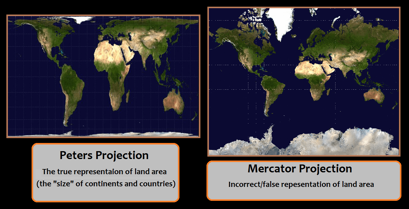 The True Size of our worlds map (Mercator Projection vs Peters Projection)  : r/woahdude