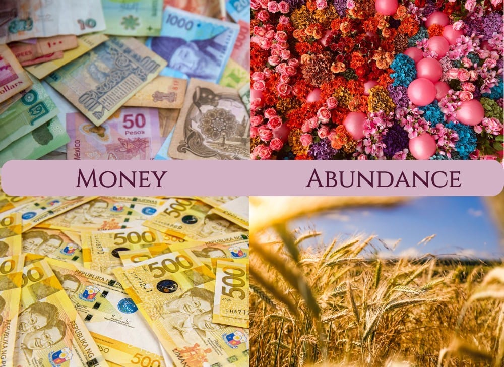 Vibrational frequency chart of money frequency vs. abundance frequency